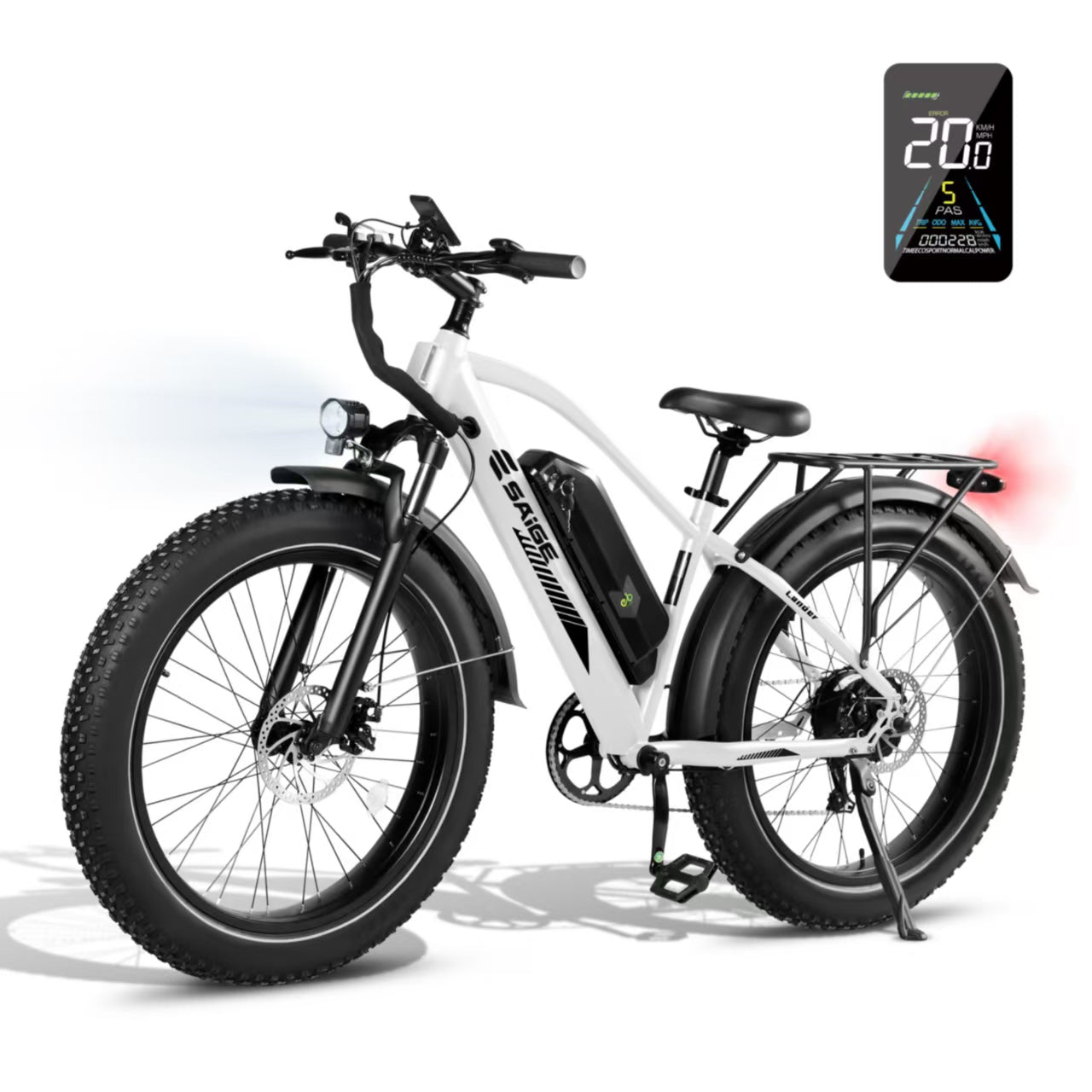 Bicicleta Elétrica Likebike Lander  com pneus largos, motor de 500W e bateria de 48V 13Ah
