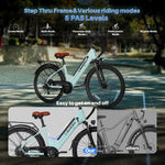 Bicicleta Elétrica Likebike MY2 Modelo Passante 26 Polegadas para Adultos, E-bike de Deslocamento Diário