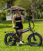 Likebike Cityfun Bicicleta Elétrica Dobrável com Pneus Grandes, Potência de 500W, Bicicleta Elétrica Portátil para Todo Terreno